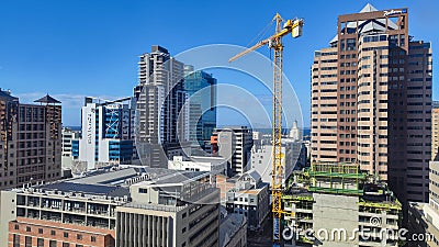 Skyline with skyscraper under construction at Cape Town on South Africa Editorial Stock Photo