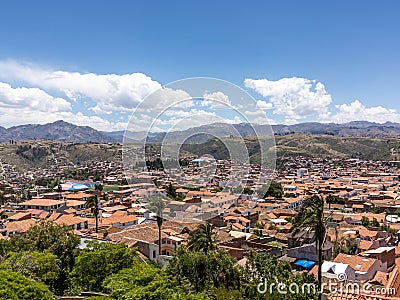 Skyline of Sucre, Bolivia Stock Photo