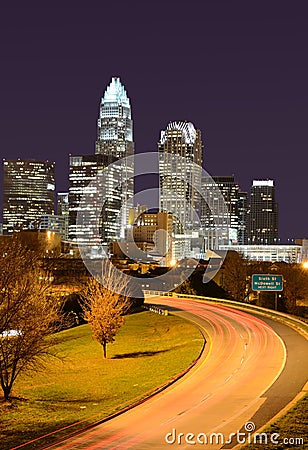 Skyline of Uptown Charlotte Stock Photo