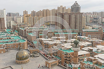 The skyline of Urumqi, Xinjiang. China Stock Photo