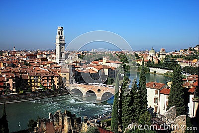 Skyline of Verona, Italy Stock Photo