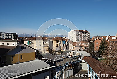 Skyline view of the city of Settimo Torinese Stock Photo