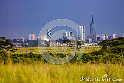 A skyline view of Nairobi city Stock Photo