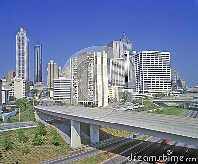 Skyline view of the state capital of Atlanta, Georgia Editorial Stock Photo