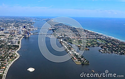 Skyline of West Palm Beach, Florida Stock Photo