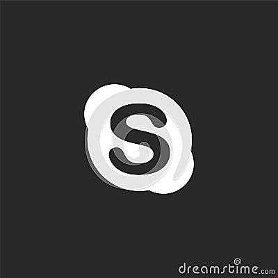 skype icon. Filled skype icon for website design and mobile, app development. skype icon from filled social collection isolated on Vector Illustration