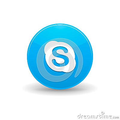 Skype icon, simple style Editorial Stock Photo