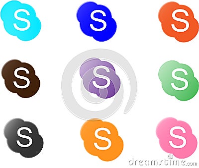 Skype Logo Collection Vector Illustration