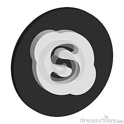 Skype logo isometric icon Vector Illustration