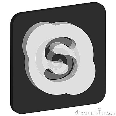 Skype logo isometric icon Vector Illustration