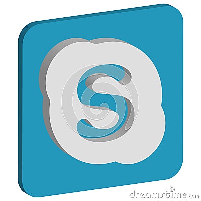 Skype logo isometric icon Vector Illustration