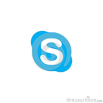 Skype Logo vector on white background Editorial Stock Photo