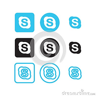 Skype social media icons Vector Illustration