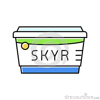 skyr milk product dairy color icon vector illustration Vector Illustration