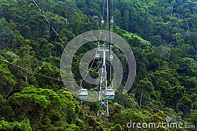 Skyrail Rainforest Cableway above Barron Gorge National Park Que Stock Photo