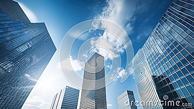 Skyscape of a group of modern office buildings in the city of Barcelona Stock Photo