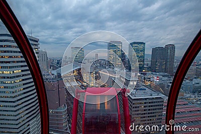 Skyscape from Hep Five, Hankyu, Osaka Prefecture, Japan Editorial Stock Photo