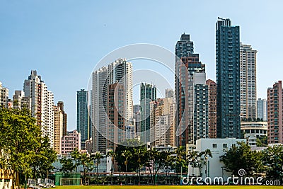 Skyscraper buildings and skyline of Hong Kong Editorial Stock Photo