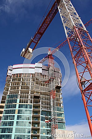 Skyscraper construction site Stock Photo