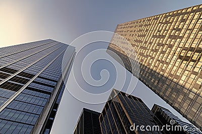 skyscraper modern building architecture in metropolis city downtown Stock Photo