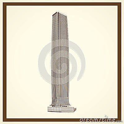 Skyscraper postcard Vector Illustration