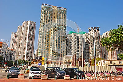 Skyscraper Residential Area at Taipa area in Macau Editorial Stock Photo