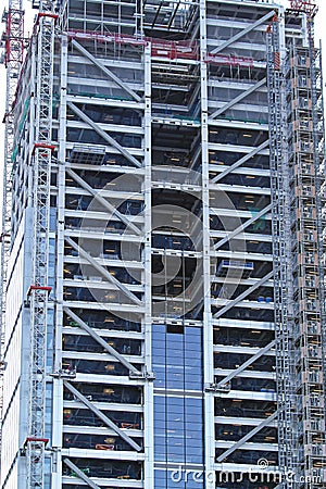 Skyscraper Scaffolding Construction Stock Photo