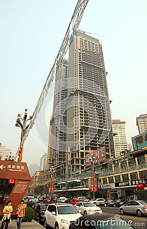 Skyscraper Under Construction Editorial Stock Photo
