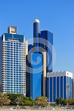 Skyscrapers of Abu-Dhabi, capital of UAE Editorial Stock Photo