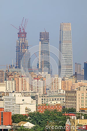 Skyscrapers, Beijing downtown, China Editorial Stock Photo