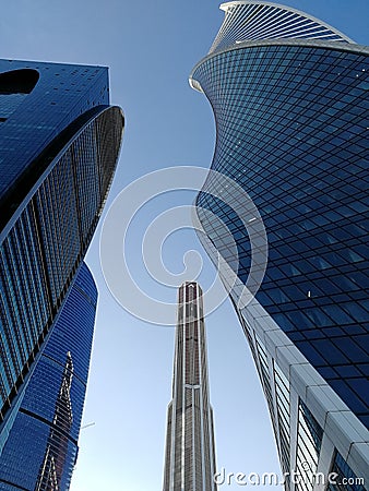 Skyscrapers in the blue sky Stock Photo