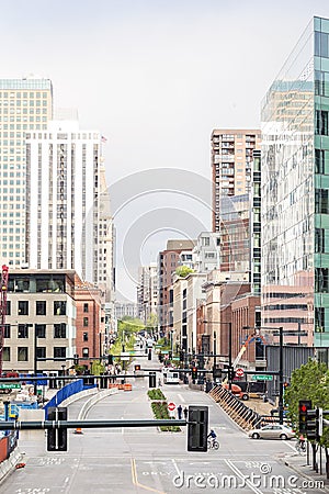 Skyscrapers in Denver downtown, Colorado Stock Photo