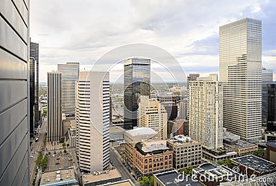 Skyscrapers in Denver downtown, Colorado Stock Photo