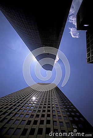 Skyscrapers in downtown Houston Stock Photo