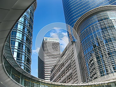 Skyscrapers in downtown Houston Texas Stock Photo