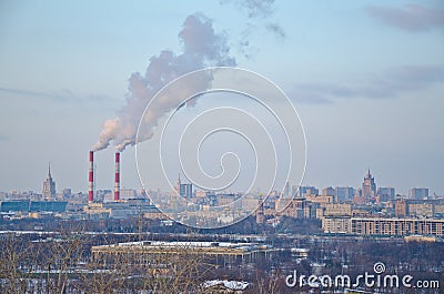 Skyscrapers in evening, Moscow Stock Photo