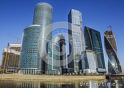 Skyscrapers Moscow City in Russia Stock Photo