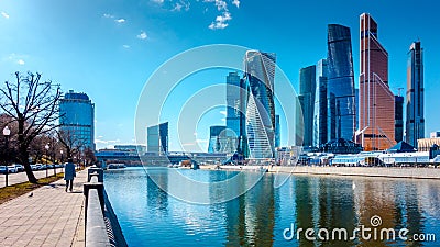 Skyscrapers Moscow International Business Center, Russia Editorial Stock Photo