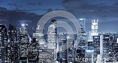 Skyscrapers at night Editorial Stock Photo