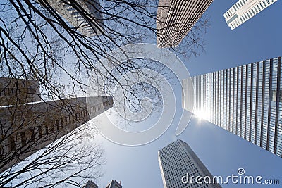 Skyscrapers in Shinjuku West, Tokyo - Japan Stock Photo