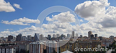 skyscrapers under the clouds Stock Photo