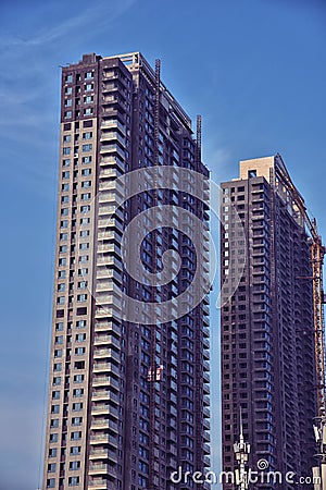 skyscrapers under construction in Wuhan city Stock Photo