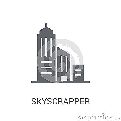 Skyscrapper icon. Trendy Skyscrapper logo concept on white background from Real Estate collection Vector Illustration