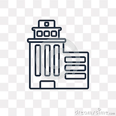 Skyscrapper vector icon isolated on transparent background, line Vector Illustration