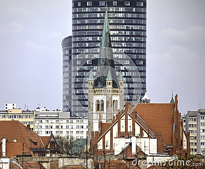 Skytower- highest building in Wroclaw, Poland Stock Photo