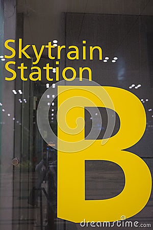 Skytrain station B of Singapore Changi Airport Editorial Stock Photo