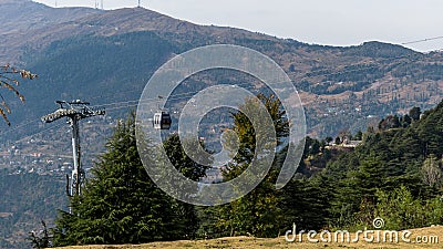 Skyview by Empyrean offers thrilling gondola ride from Sanget to Patnitop Stock Photo