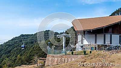 Skyview by Empyrean offers thrilling gondola ride from Sanget to Patnitop Stock Photo