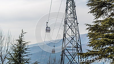 Skyview by Empyrean offers thrilling gondola ride from Sanget to Patnitop Stock Photo