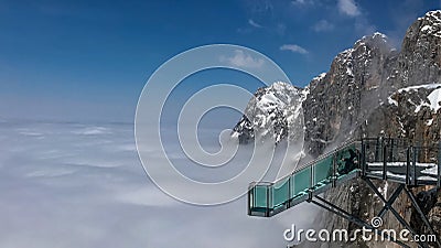 stairway to nothingness-Skywalk at Dachstein mountain glacier, Steiermark, Austria Stock Photo